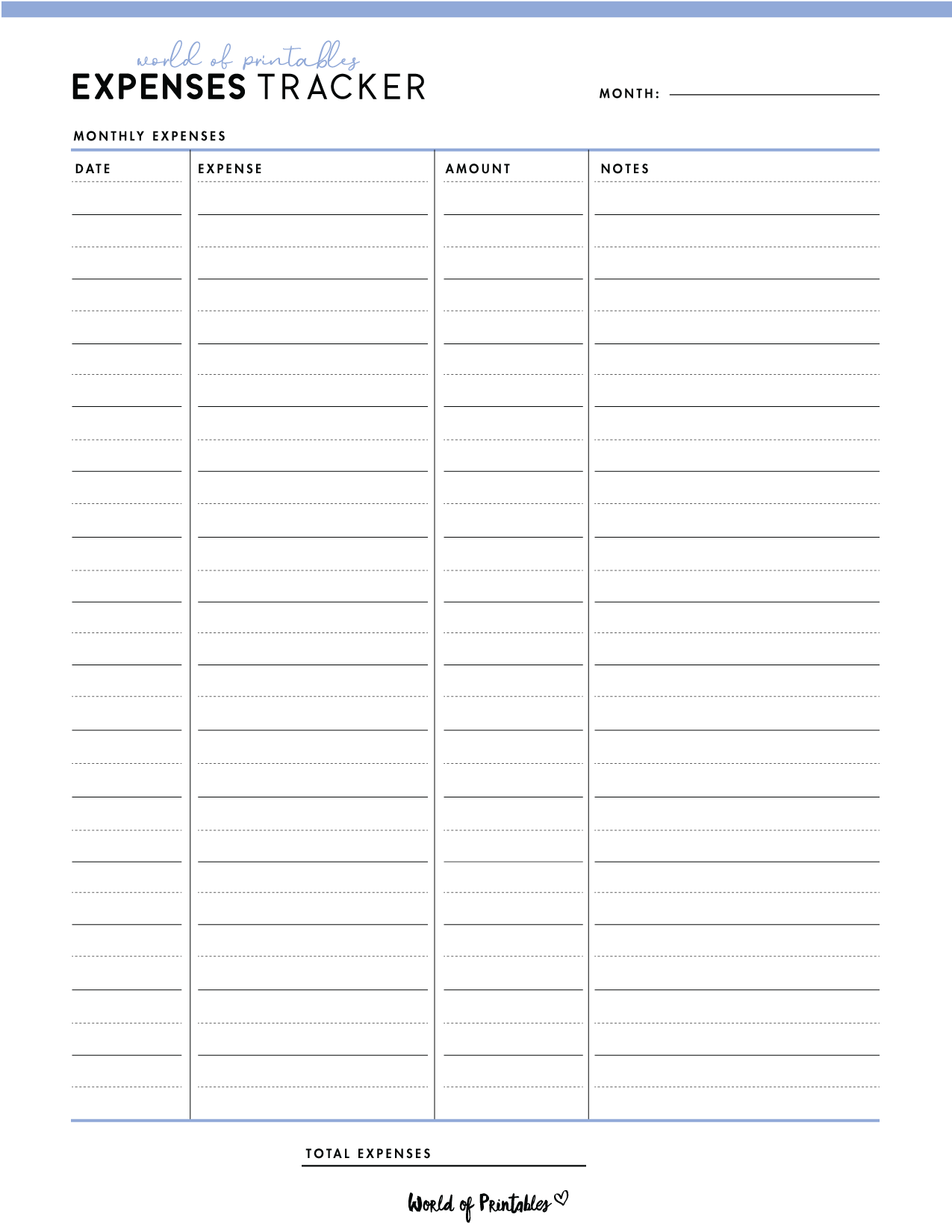 expense tracker templates - world of printables